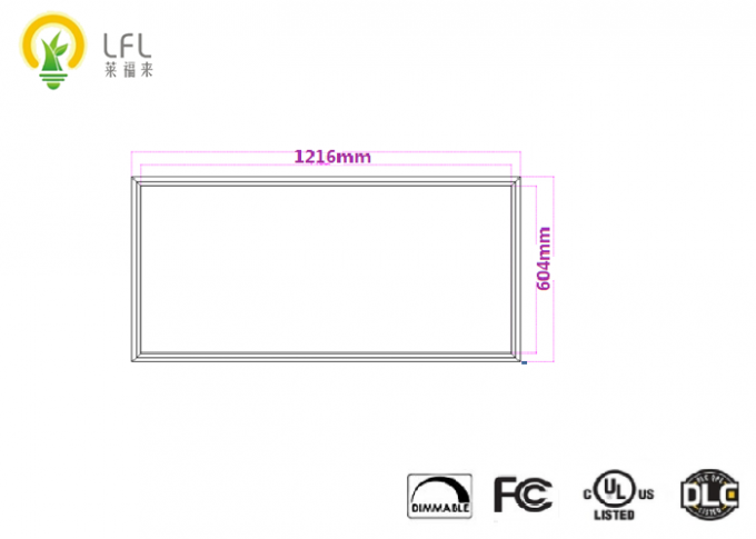 2*4 luce di pannello ultra esile dei piedi LED, luce di pannello della superficie di 100lm/W 604*1216mm LED